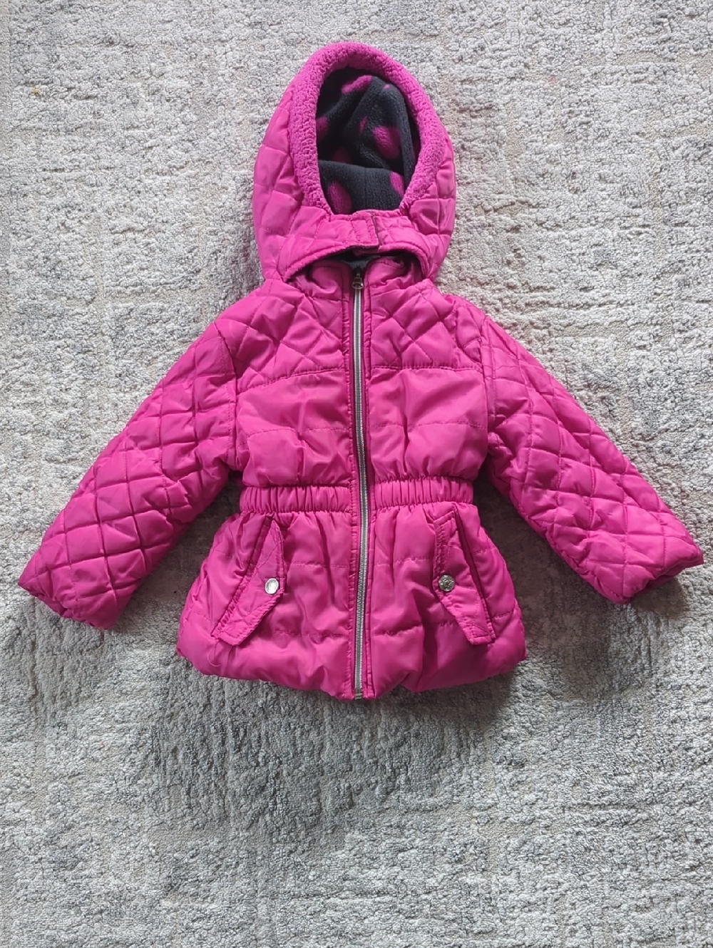 Pink Platinum Quilted Hooded Pink Puffer Jacket Size 2T